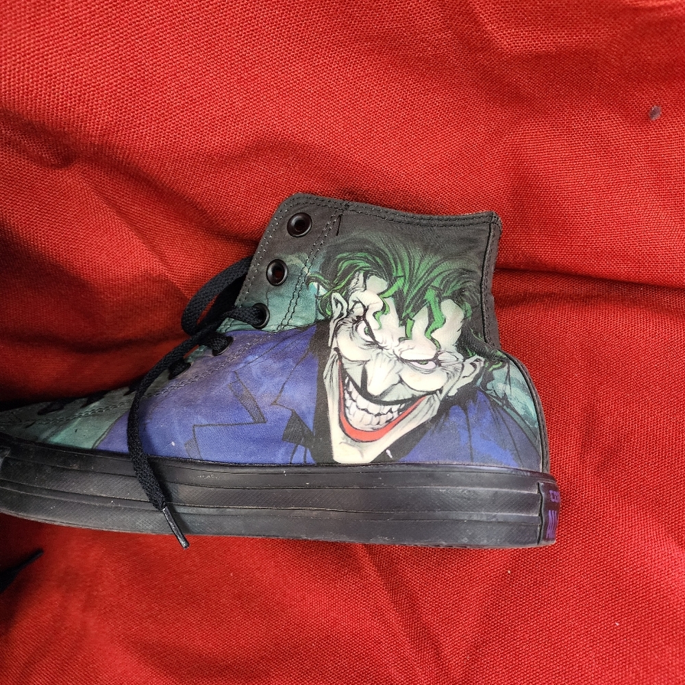 Converse High Top Sneakers Green Black Joker Graphic - Picture 14 of 16